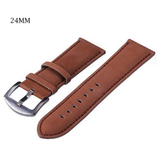 Veile Studios 24Mm Leather Strap Band For Watch Brown Wristwatch Bands