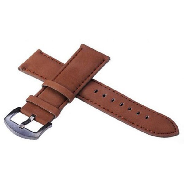 Veile Studios 24Mm Leather Strap Band For Watch Brown Wristwatch Bands