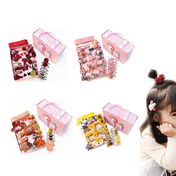 Girls Headwear 24Pcs Hairpins Sets Clips Bands Cute Cartoon Styling Hair Accessories