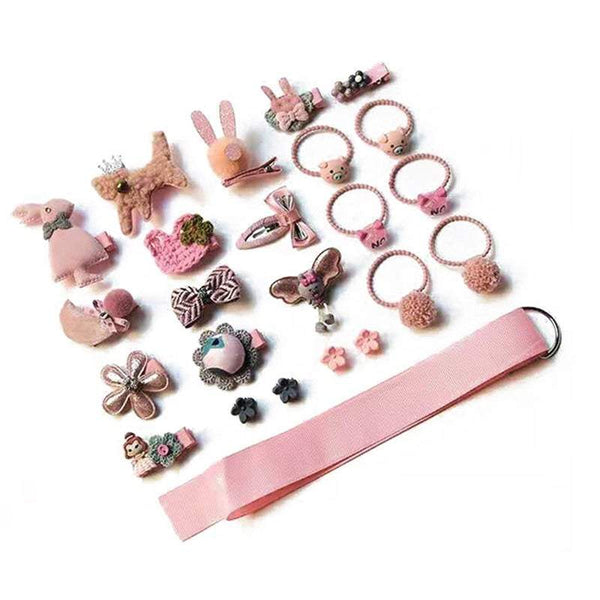 Girls Headwear 24Pcs Hairpins Sets Clips Bands Cute Cartoon Styling Hair Accessories