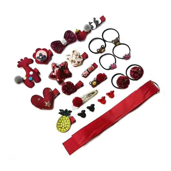 Girls Headwear 24Pcs Hairpins Sets Clips Bands Cute Cartoon Styling Hair Accessories