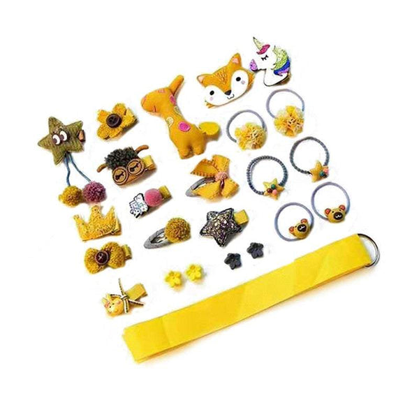 Girls Headwear 24Pcs Hairpins Sets Clips Bands Cute Cartoon Styling Hair Accessories