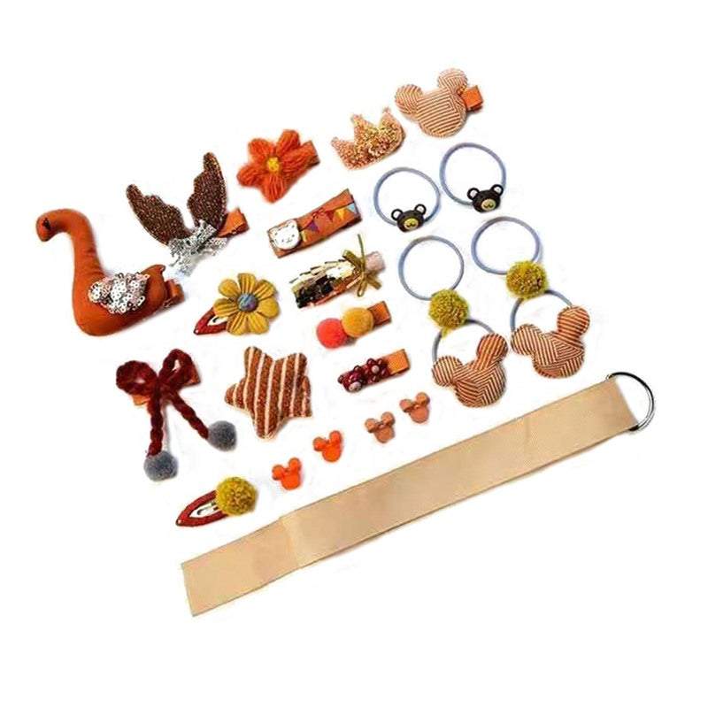 Girls Headwear 24Pcs Hairpins Sets Clips Bands Cute Cartoon Styling Hair Accessories