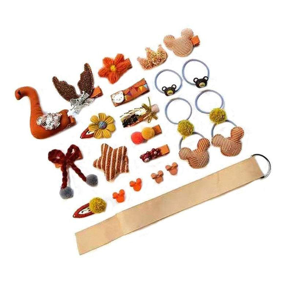 Girls Headwear 24Pcs Hairpins Sets Clips Bands Cute Cartoon Styling Hair Accessories