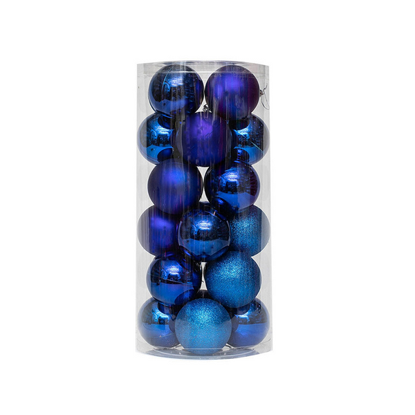 24Pcs 6Cm Christmas Balls Lanyard Hanging Matte Glossy Design Xmas Party Decor Seasonal Decorations