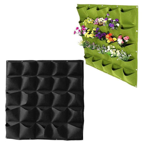 Baskets Pots Window Boxes 25 Pockets Vertical Garden Hanging Plant Grow Bag Wall Planting Pots