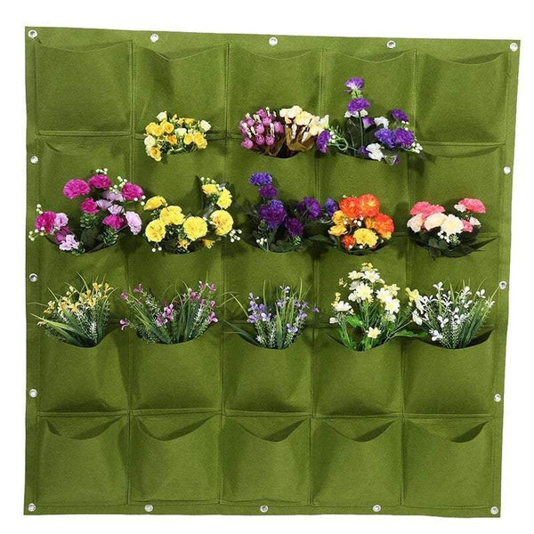 25 Pockets Vertical Garden Hanging Plant Grow Bag Wall Planting Pots Baskets Pots Window Boxes