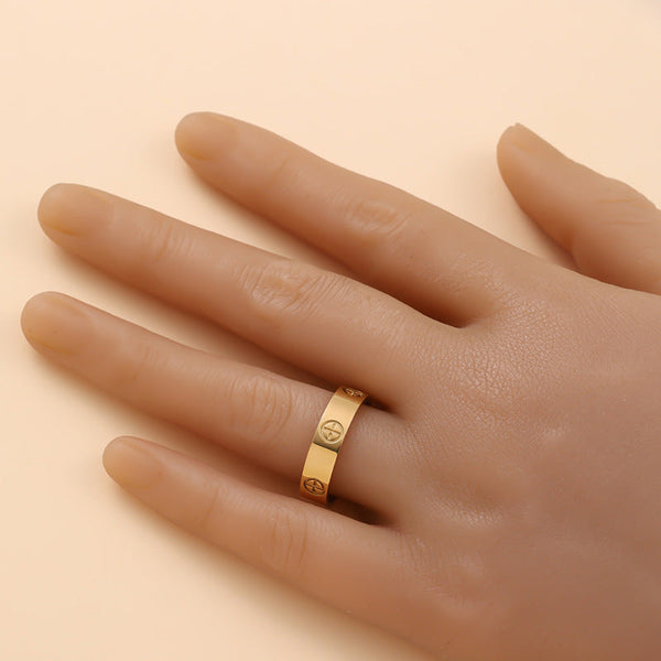 Veile Studios Cross Printed Metal Style Ring For Women Minimalist Design Fashion Jewellery Rings