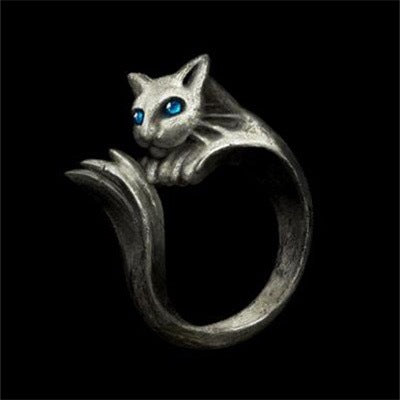 Dark Souls Silver Cat Ring Retro Fashionable Finger Perfect Gift For Friends And Classmates Rings