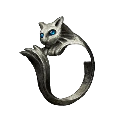 Dark Souls Silver Cat Ring Retro Fashionable Finger Perfect Gift For Friends And Classmates Rings