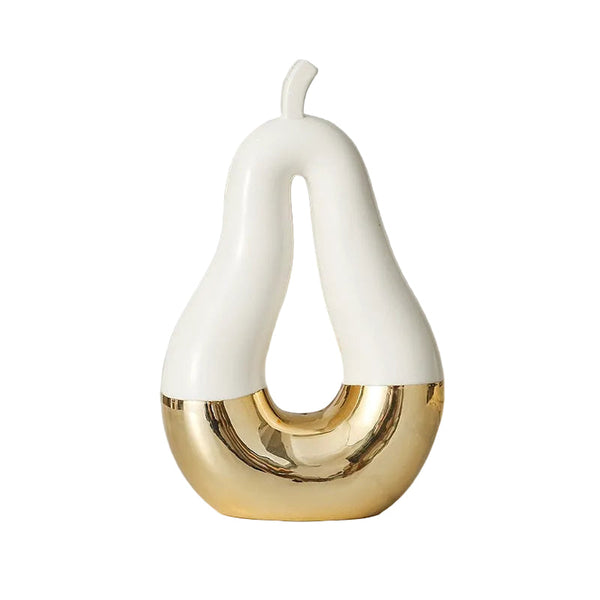 Modern Minimalist Gilded Apple Pear Creative Wine Cabinet Decorative Piece Luxury Home Living Room Entrance Ceramic Craft Ornaments & Statues