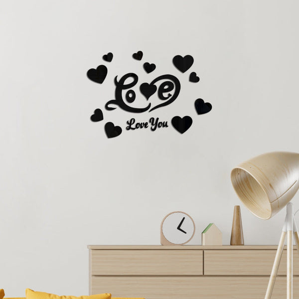 Cross Border Export Love Mirror Acrylic Wall Sticker For Bedroom And Living Room Decor Mirrors