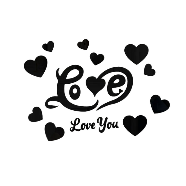 Cross Border Export Love Mirror Acrylic Wall Sticker For Bedroom And Living Room Decor Mirrors