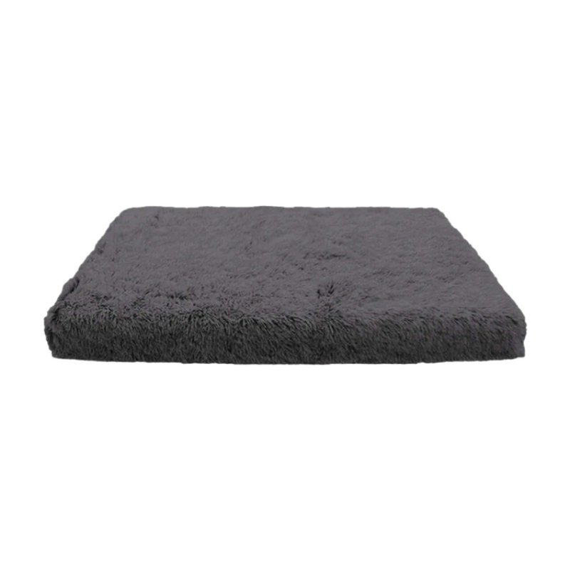 Pet Bed Black Removable Calming Soft Plush Cushion Mat Pet Beds