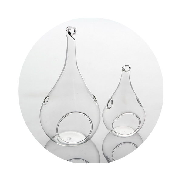 My Decorations 25 Bulk Pack Of Hanging Clear Glass Tealight Candle Holder Tear Drop Pear Hour Shape 20Cm High Terrarium Plant Mini Garden Craft Gift C