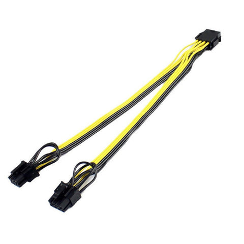 25Cm Pci E 8Pin To Dual Pcie 2X62pin Graphics Video Card Power Cable Extension