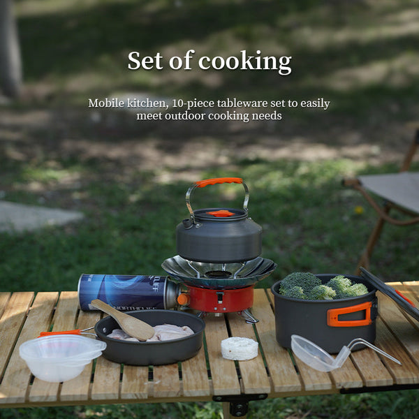 1 3 Person Set: Light Portable Pot & Pan In Carrying Bag Ideal For Outdoor Trips Camping Cookware