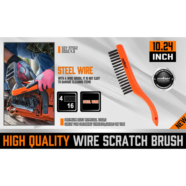 Horusdy 260Mm Stanless Brush Anti Slip Handle Scratch Paint Cleaning Rust Remove New Wire Brushes