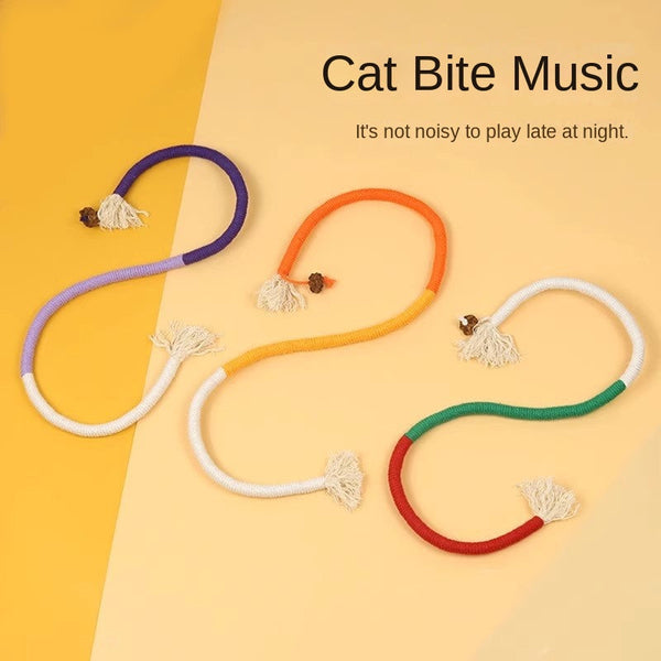 Cat Bite Rope Teasing Stick Toy Self Fun Soothing Tool Grinding Teeth Resistant Mint Cat Toys