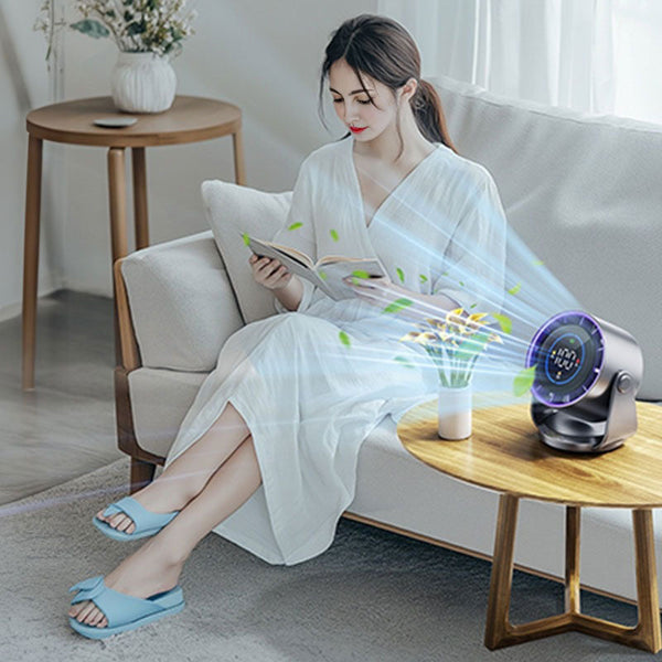 100 Speed High Circulating Fan For Home. 6 Inch Charging Digital Display Turbo Desktop Electric Portable Fans