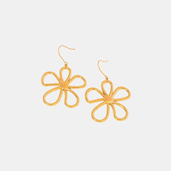 Simple And Elegant Stainless Steel Line Flower Accessories Earrings