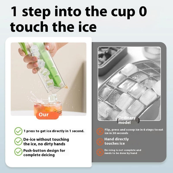 Ice Cube Mold Household Maker Food Grade Press Tray With Storage Box Ice Cubes Trays & Moulds
