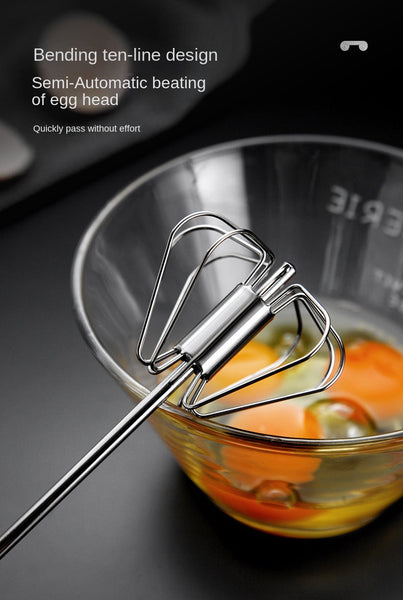 Stainless Steel Egg Beater Semi Automatic Hand Press Rotary Household Kitchen Manual Other Kitchen Gadgets