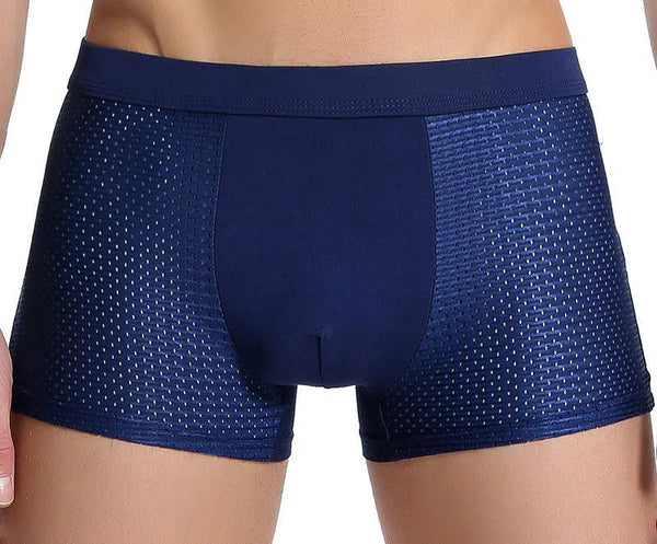 Mens Ice Silk Flat Corner Breathable Mesh Thin Underwear Four Pants