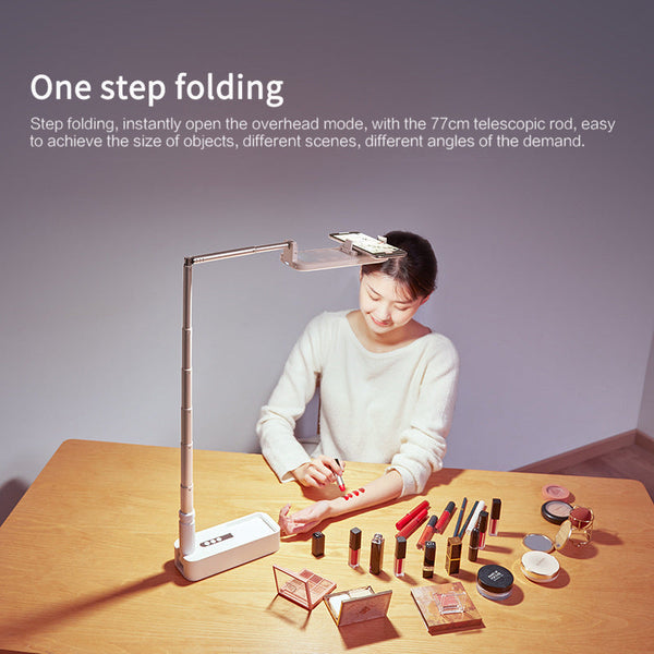 Foldable Selfie Mobile Phone Holder With Light Bluetooth Remote Control Mounts & Holders