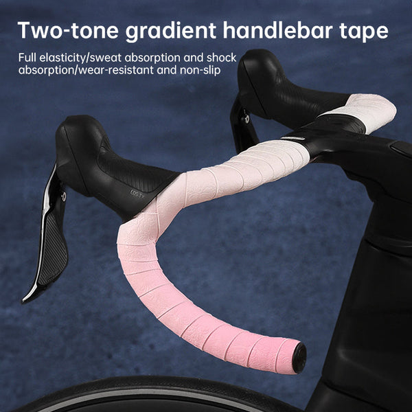 Road Bike Handlebar Tape: Double Pinyin Cloud Pattern Gradient Color Comfortable Shock Absorbing Breathable Handlebar Grips Tape & Pads