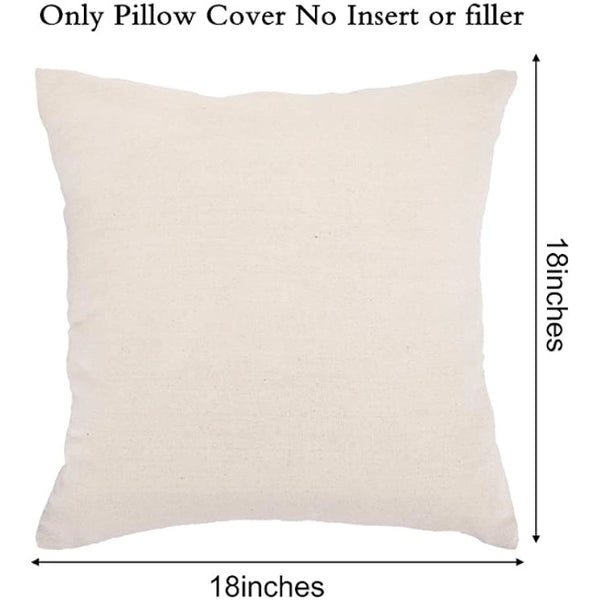 Blue White Grey Cotton Linen Pillow Cover