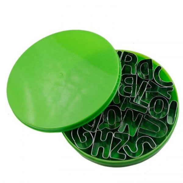 26Pcs English Letters Stainless Steel Cake Mould Home Kitchen Baking Tools Silver Cookie Cutters