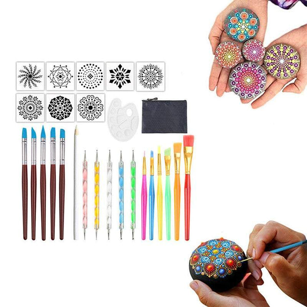 Paint 27 Piece Mandala Painting Craft Kit Dotting Tools Rock Art Other Painting Accessories
