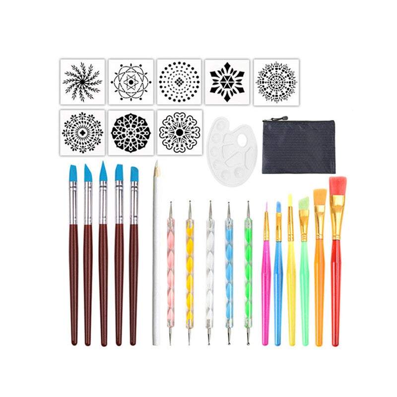 Paint 27 Piece Mandala Painting Craft Kit Dotting Tools Rock Art Other Painting Accessories