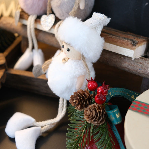 Christmas Angel Doll Decorative Plush Hanging Ornament For Tree Hotel Bar Counter Decoration Gift Box Accessories Seasonal Decorations