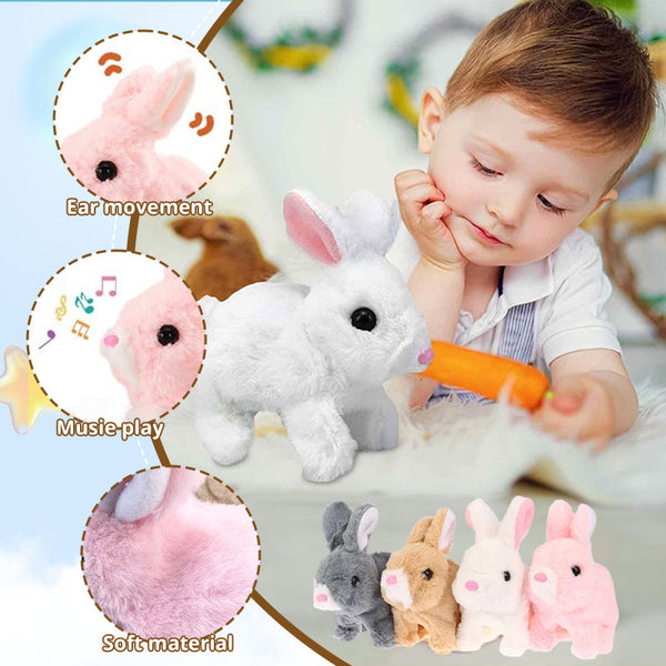 2025 Upgraded Interactive Bunny Toy. Hops Walks Talks Shakes Ears. Plush Gift For Kids (Grey). Plush Toys