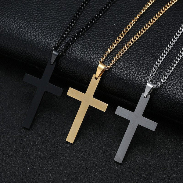 Veile Studios Classic Cross Necklace Men's Pendant Fashion Stainless Steel Jewelry Accessories Necklaces & Pendants