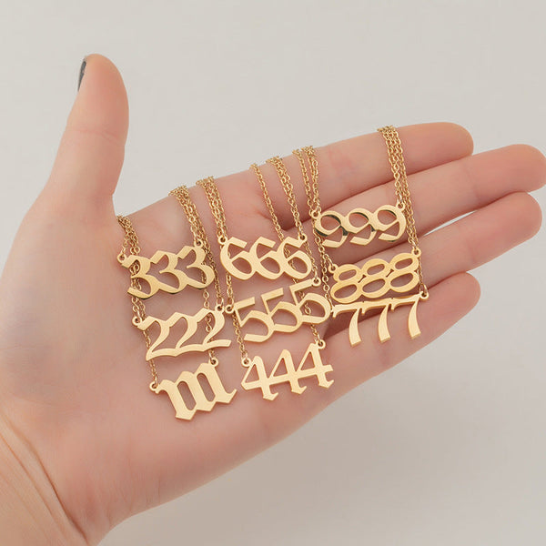 Personalized Angel Number 111 999 Stainless Steel Non Fading Pendant Necklace Necklaces & Pendants