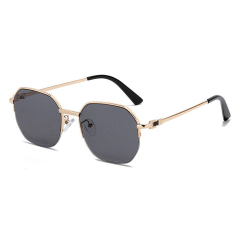Half-Frame Two-Color Gradient Sunglasses