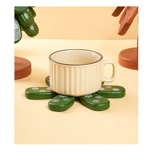 Tree Coaster Solid Home Desk Decor Plate Trivet Cup Drink Placemat Christmas Gift Coasters