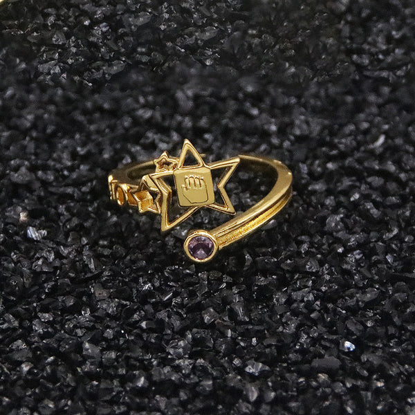 Anime Jojo's Bizarre Adventure Josuke Higashikata Star Ring Stand Platinum Heart Cos Rings