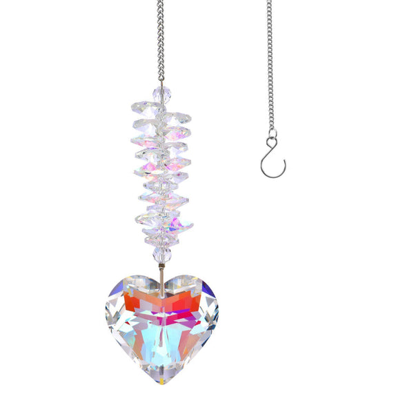 Crystal Sun Catcher Pendant Wholesale Peach Heart Love Prism Living Room Garden Decoration Hanging Sunshine Necklaces & Pendants