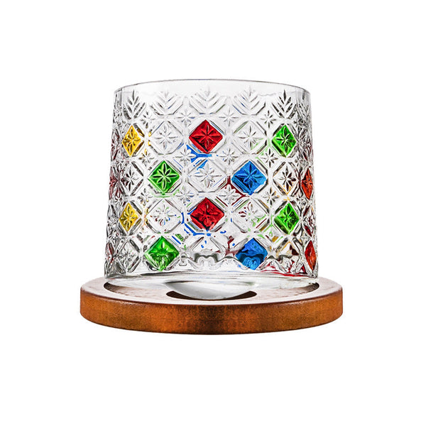 Hand Drawn Rotating Glass Cups Multiple Purpose Whiskey Glasses Glassware & Drinkware