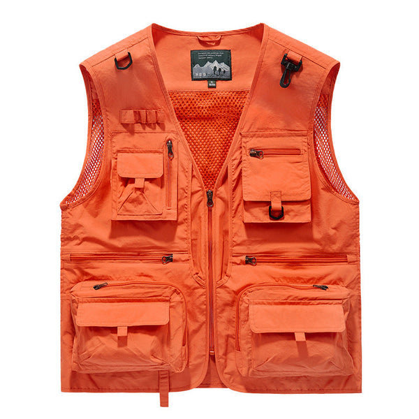 Menas Summer Tactical Vest: 14 Pocket Mesh Ideal For Hiking Fishing Photography & Work Vests