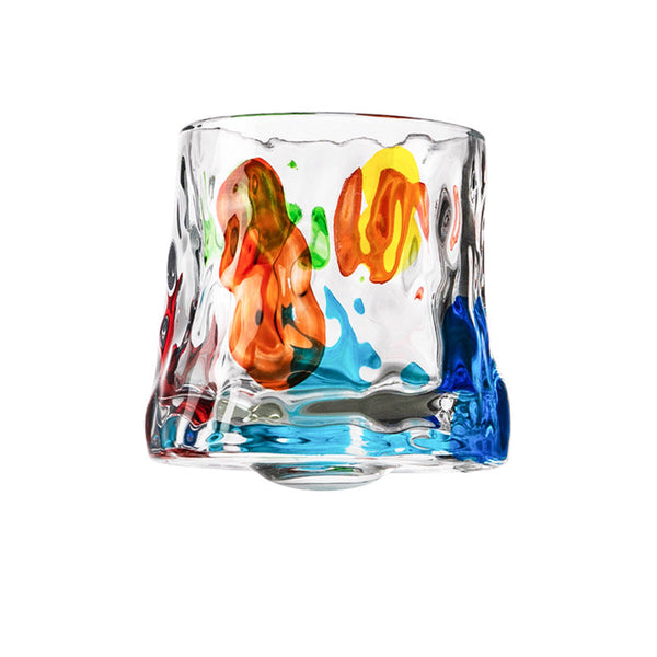 Hand Drawn Rotating Glass Cups Multiple Purpose Whiskey Glasses Glassware & Drinkware