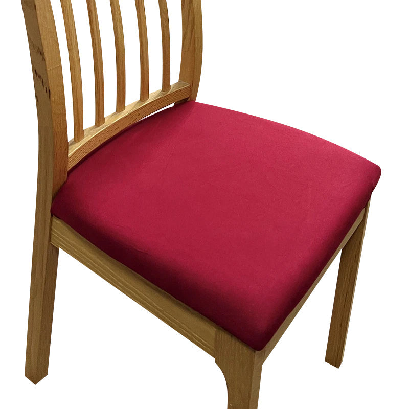 Maroon Red Plain Stretch Chair Cover For Dining Kitchen Removable Washable Slipcovers
