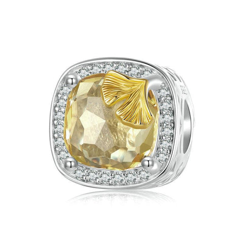 Veile Studios Silver Charm Autumn Ginkgo Leaf Diy Bracelet Beads S925 Pure Loose Bracelets