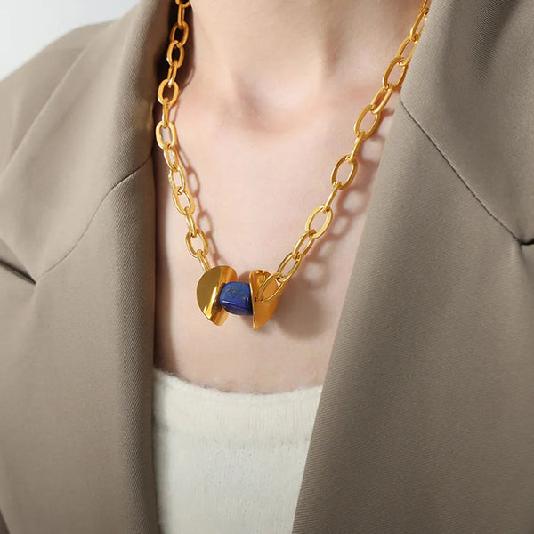 Natural Stone Pendant Titanium Steel Necklace Necklaces & Pendants