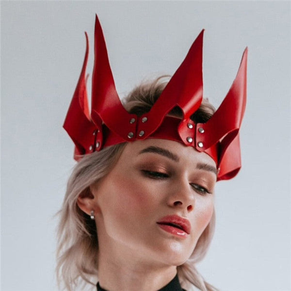Female Roleplaying Costumes Gothic Spike  Harajuku Headwear Faux Leather Hats