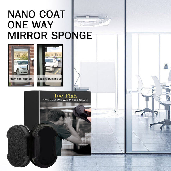 Nano Coat One Way Mirror Sponge, Car Windshield Bathroom Office Floor To Ceiling Window Glass Nanosponge Wipe Squeegees & Window Cleaning